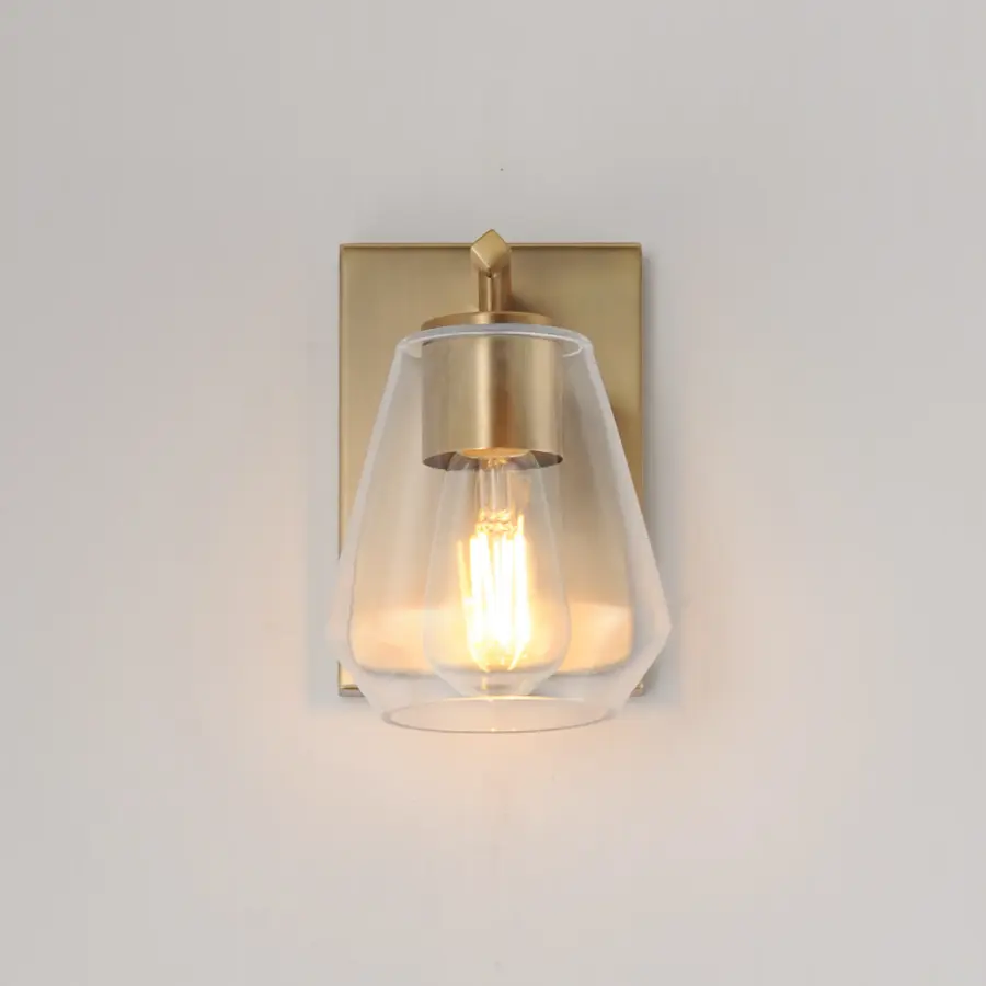 Geode One Light Wall Sconce in Natural Aged Brass - Image 3