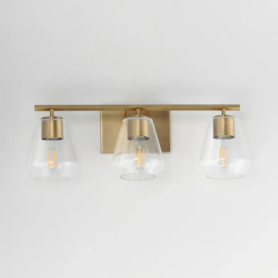 Geode 3-Light Bath Vanity in Natural Aged Brass - Image 2