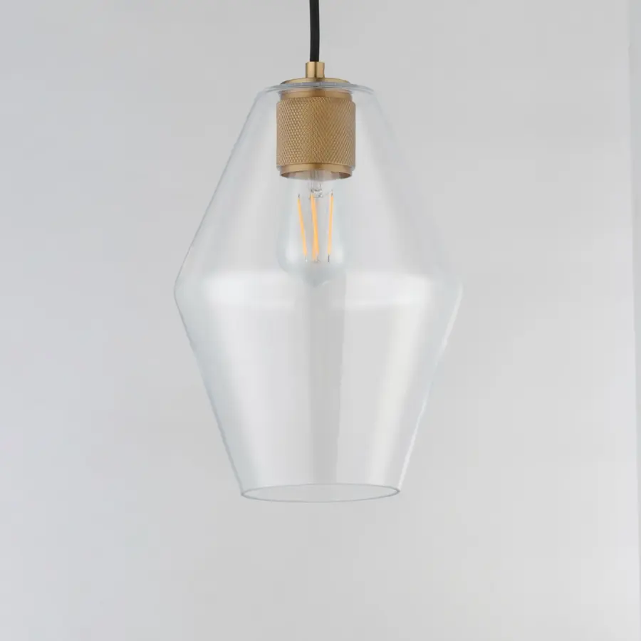 Geode One Light Mini Pendant in Natural Aged Brass - Image 2