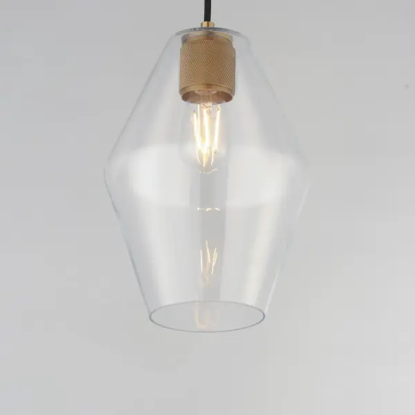 Geode One Light Mini Pendant in Natural Aged Brass - Image 3