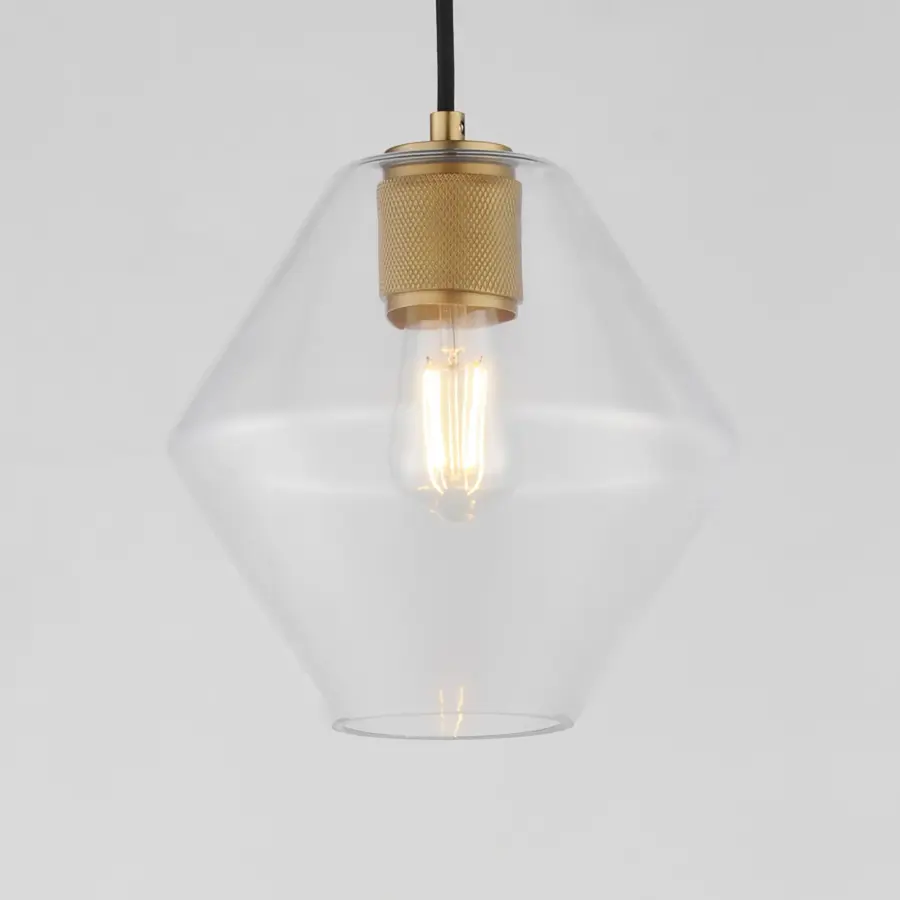 Geode One Light Pendant in Natural Aged Brass - Image 2