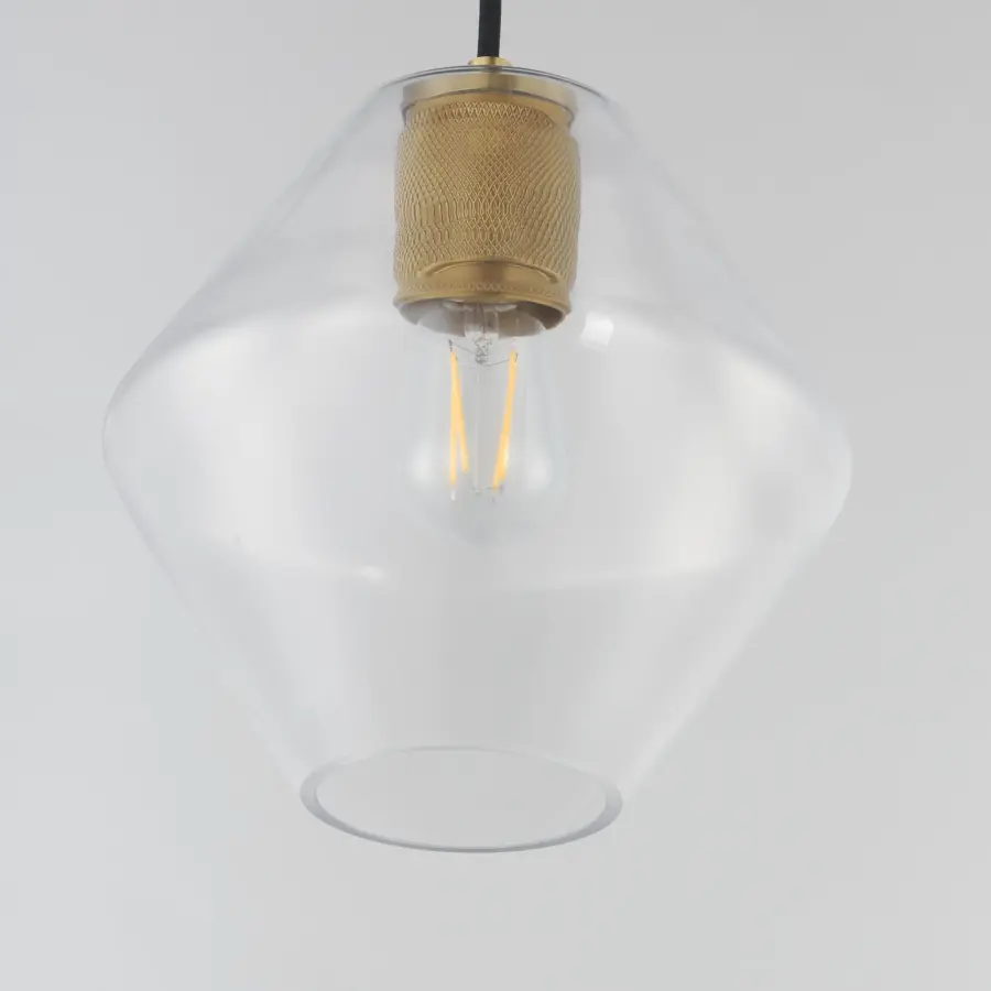 Geode One Light Pendant in Natural Aged Brass - Image 3