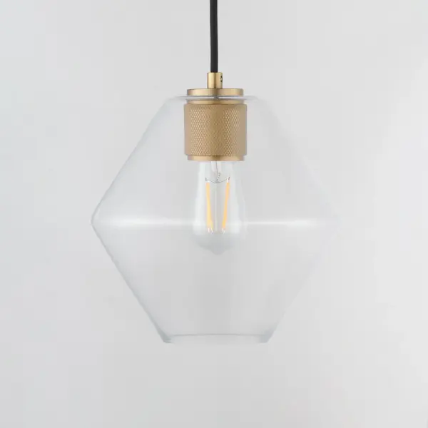 Geode One Light Pendant in Natural Aged Brass - Image 4