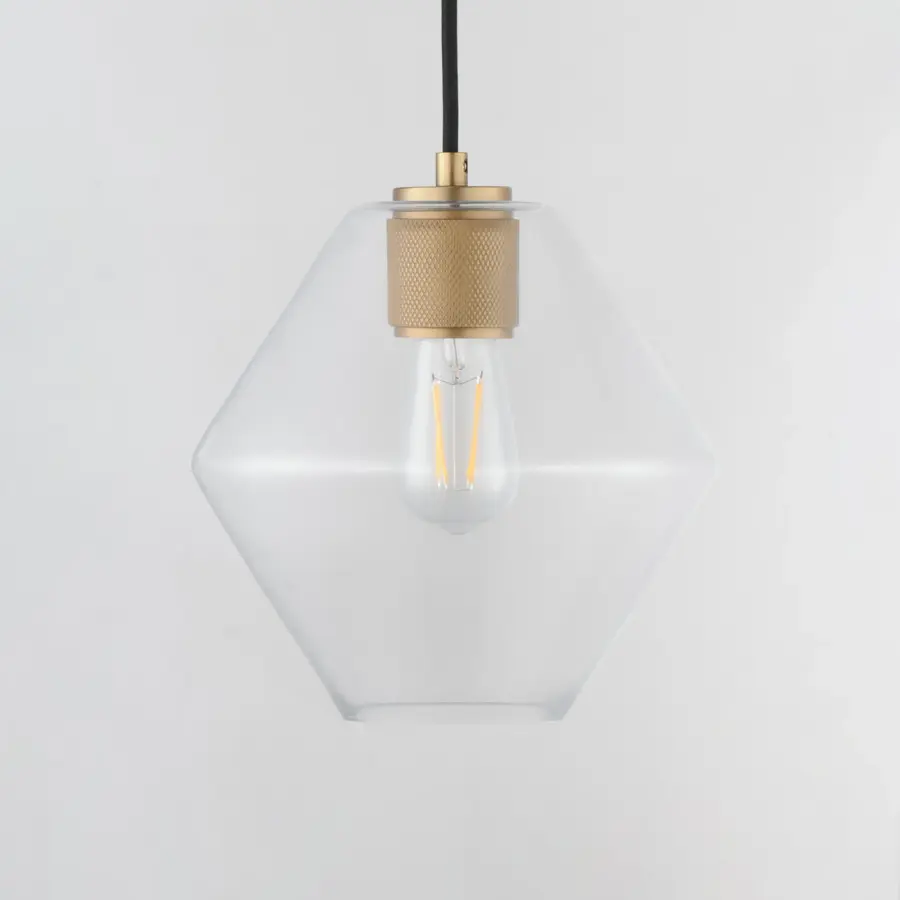 Geode One Light Pendant in Natural Aged Brass - Image 4