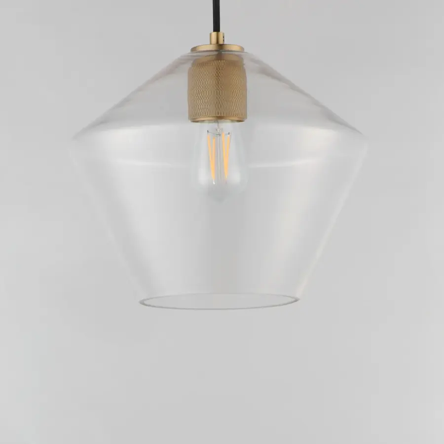 Geode One Light Pendant in Natural Aged Brass - Image 2
