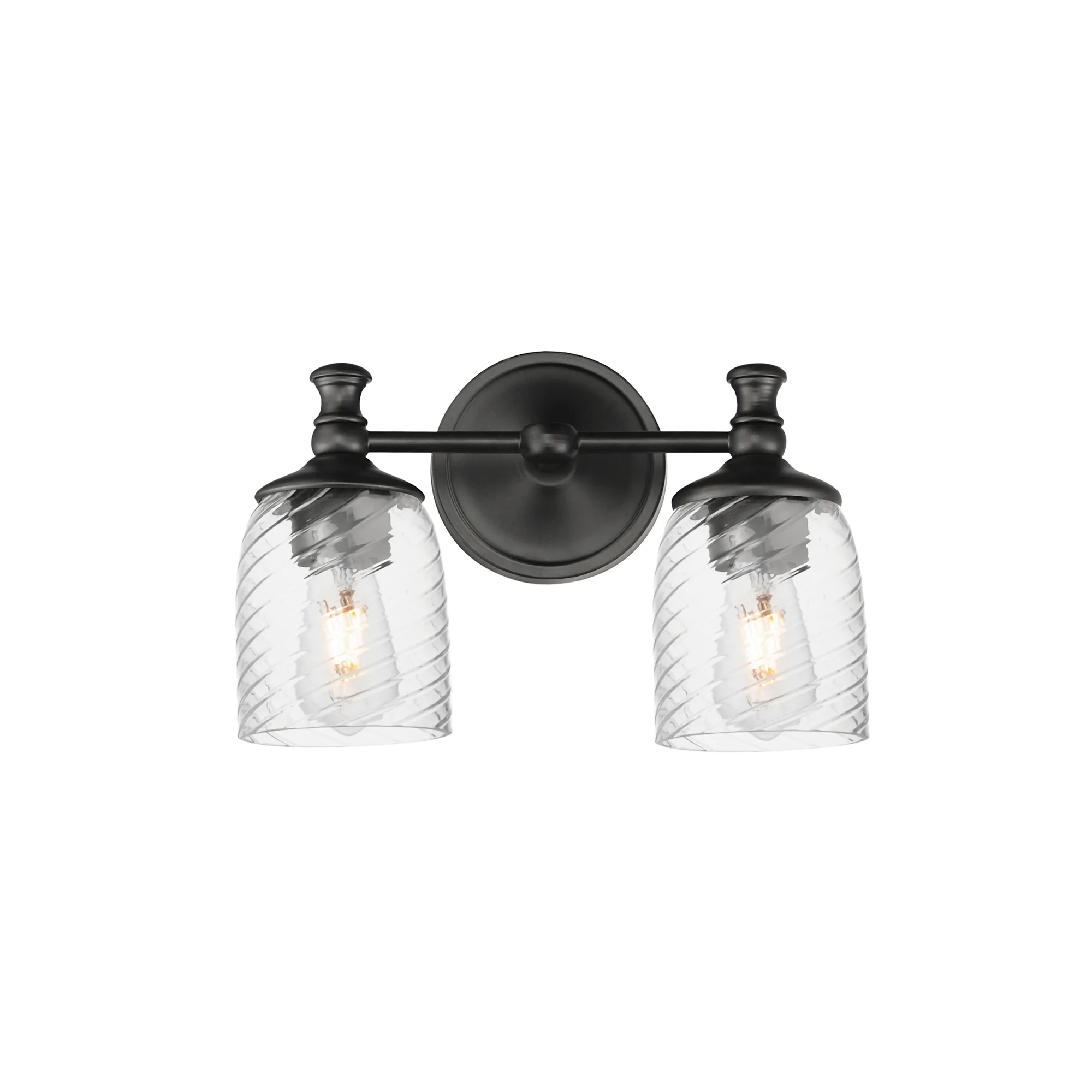 Swirl Two Light Wall Sconce in Black