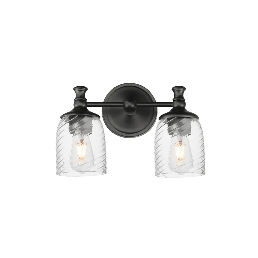 Swirl Two Light Wall Sconce in Black - Image 1