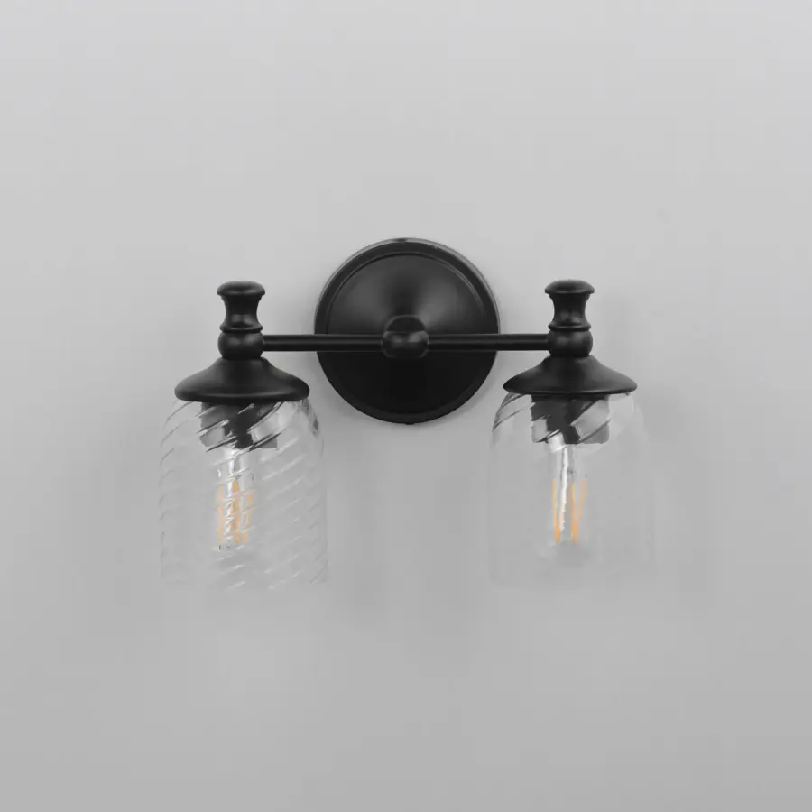 Swirl Two Light Wall Sconce in Black - Image 2