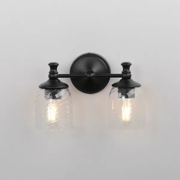 Swirl Two Light Wall Sconce in Black - Image 3