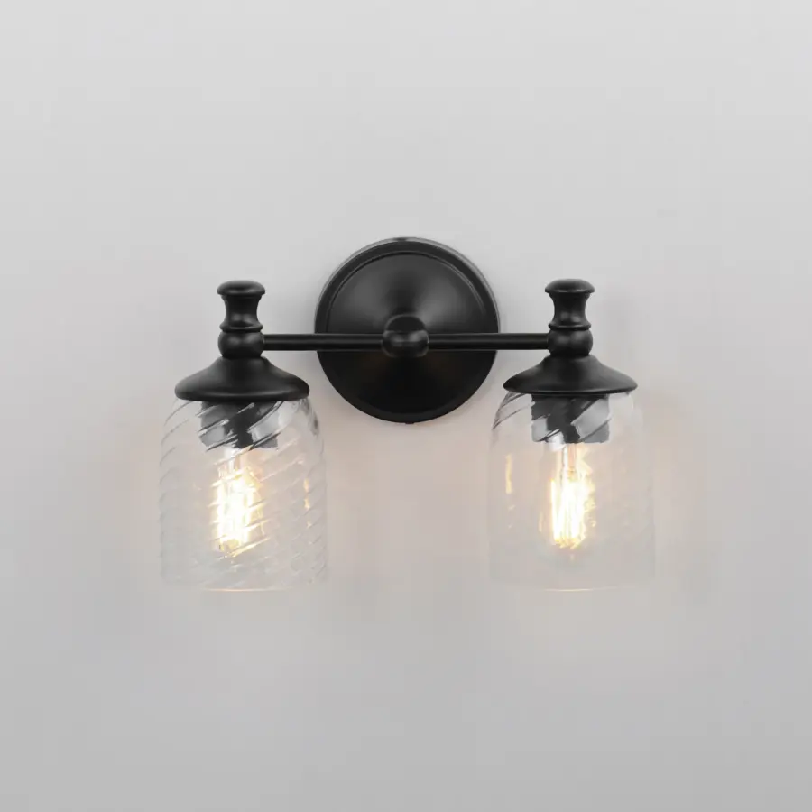 Swirl Two Light Wall Sconce in Black - Image 3