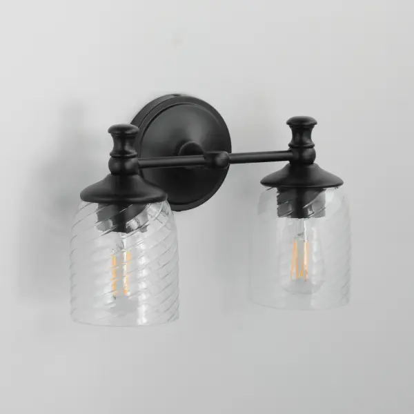 Swirl Two Light Wall Sconce in Black - Image 4