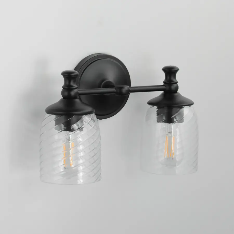 Swirl Two Light Wall Sconce in Black - Image 4