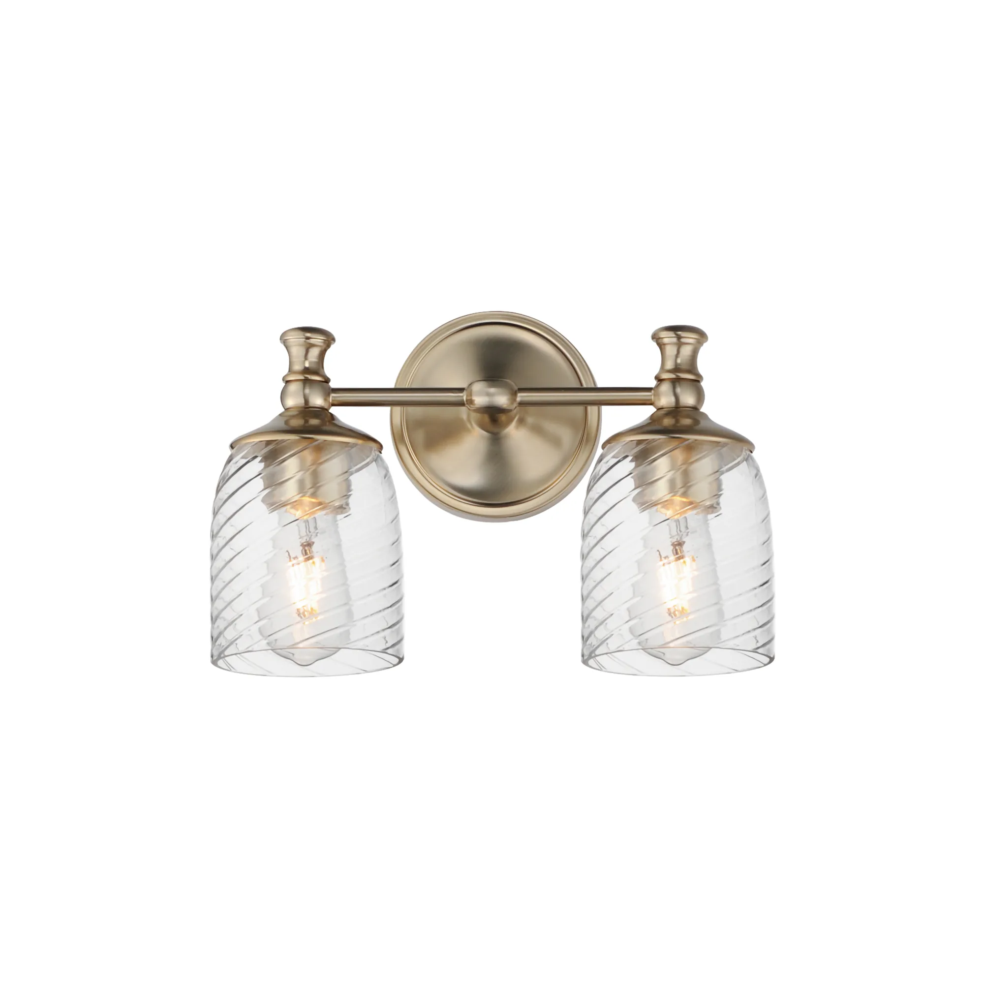 Swirl Two Light Wall Sconce in Satin Champagne
