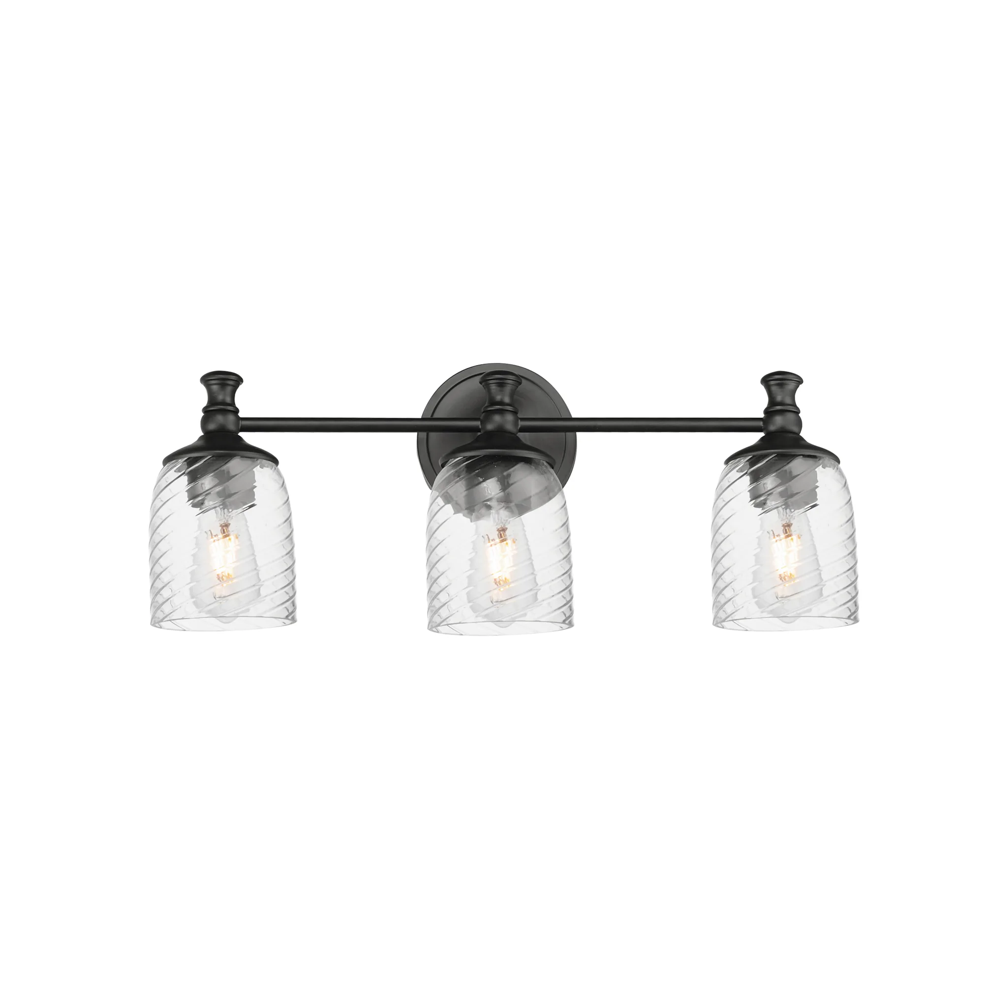 Swirl Three Light Bath Vanity in Black