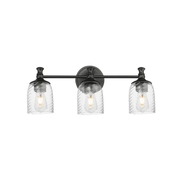 Swirl 3-Light Bath Vanity in Black - Image 1