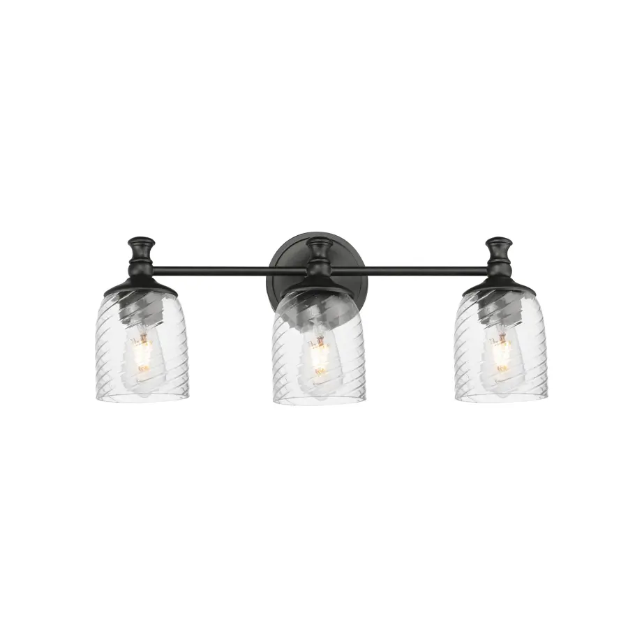 Swirl 3-Light Bath Vanity in Black - Image 1