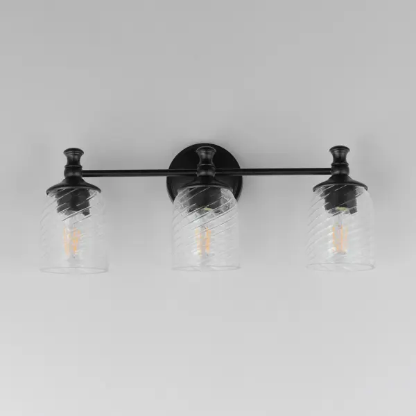 Swirl 3-Light Bath Vanity in Black - Image 2