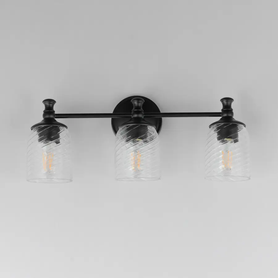 Swirl 3-Light Bath Vanity in Black - Image 2