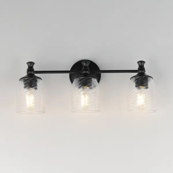 Swirl 3-Light Bath Vanity in Black - Image 3