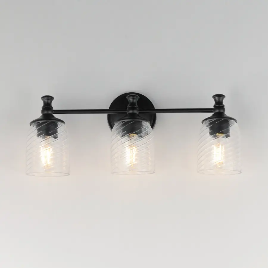 Swirl 3-Light Bath Vanity in Black - Image 3
