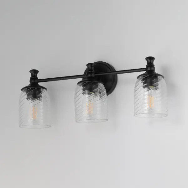 Swirl 3-Light Bath Vanity in Black - Image 4