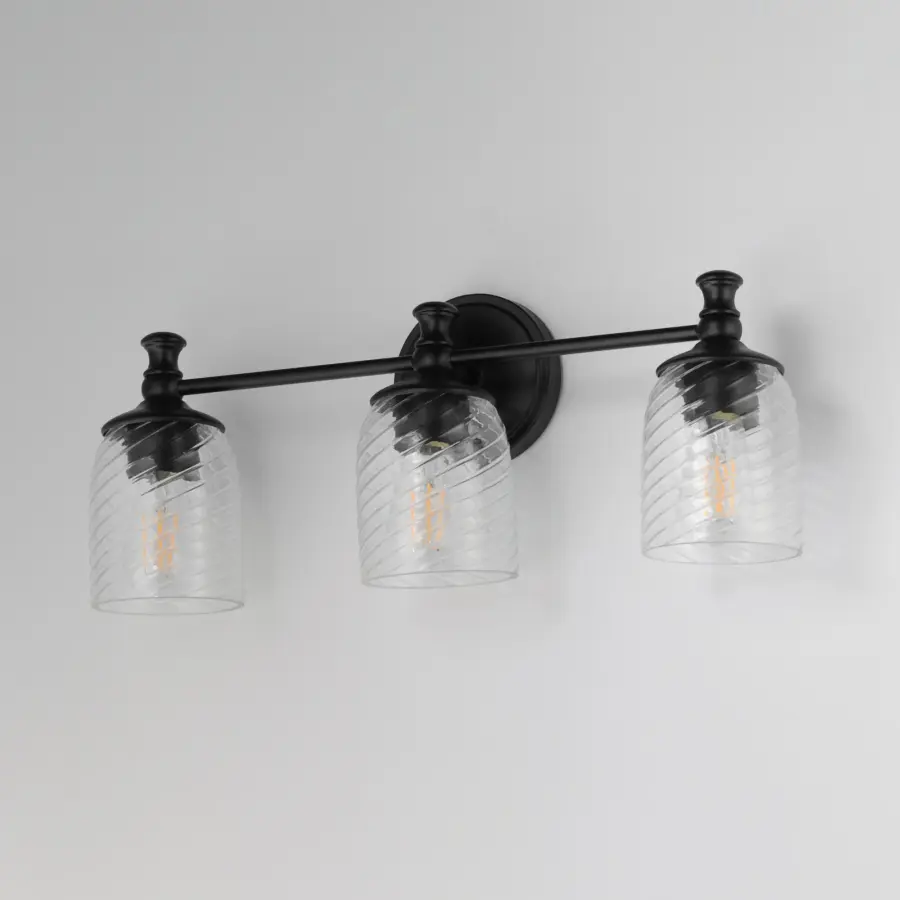 Swirl 3-Light Bath Vanity in Black - Image 4