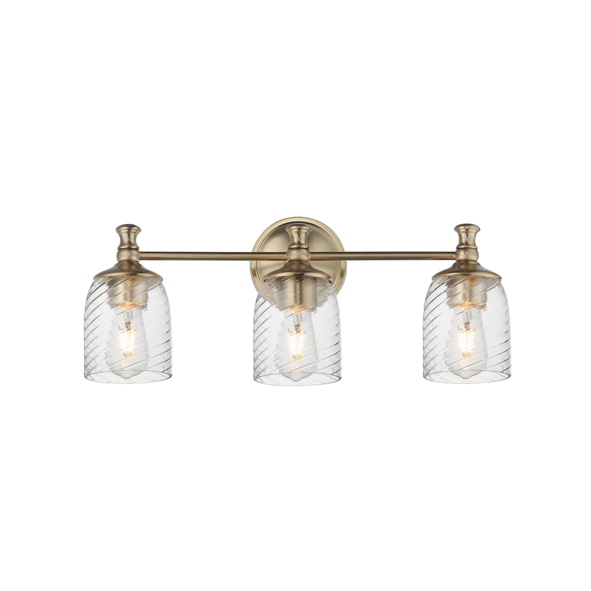 Swirl Three Light Bath Vanity in Satin Champagne