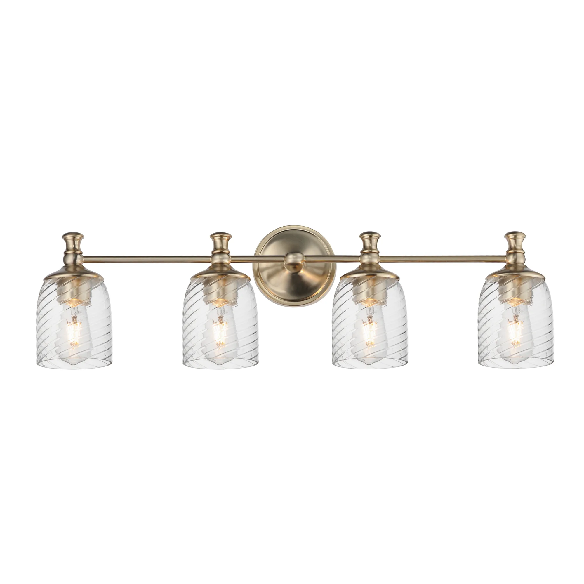 Swirl Four Light Bath Vanity in Satin Champagne