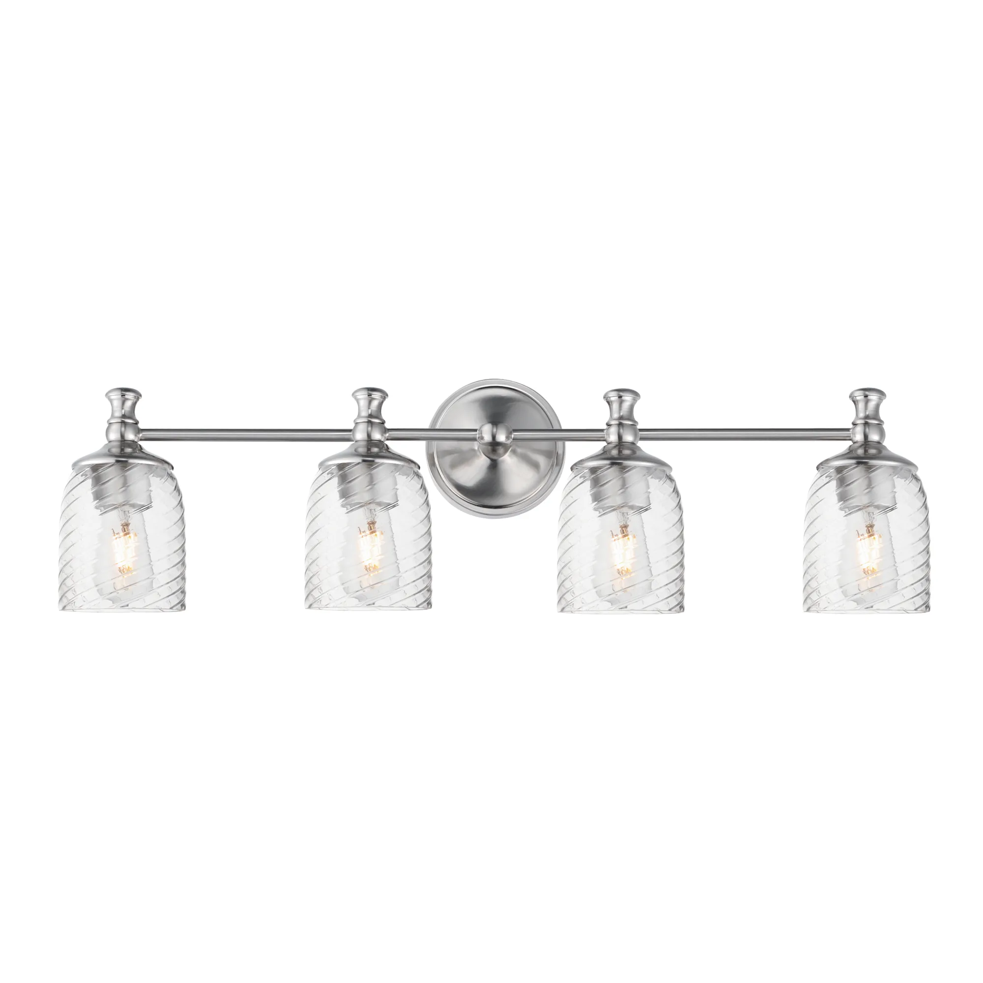 Swirl Four Light Bath Vanity in Satin Nickel