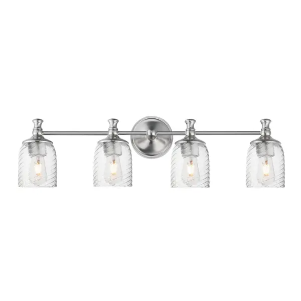 Swirl 4-Light Bath Vanity in Satin Nickel