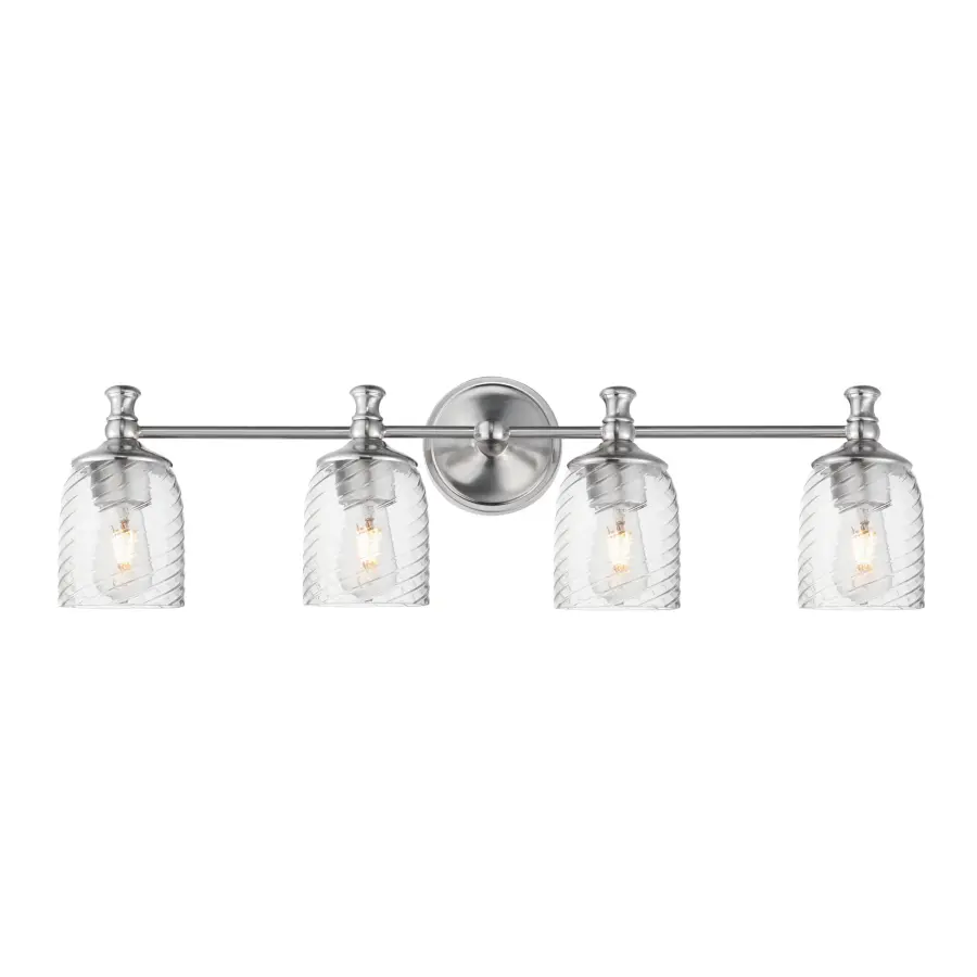 Swirl 4-Light Bath Vanity in Satin Nickel