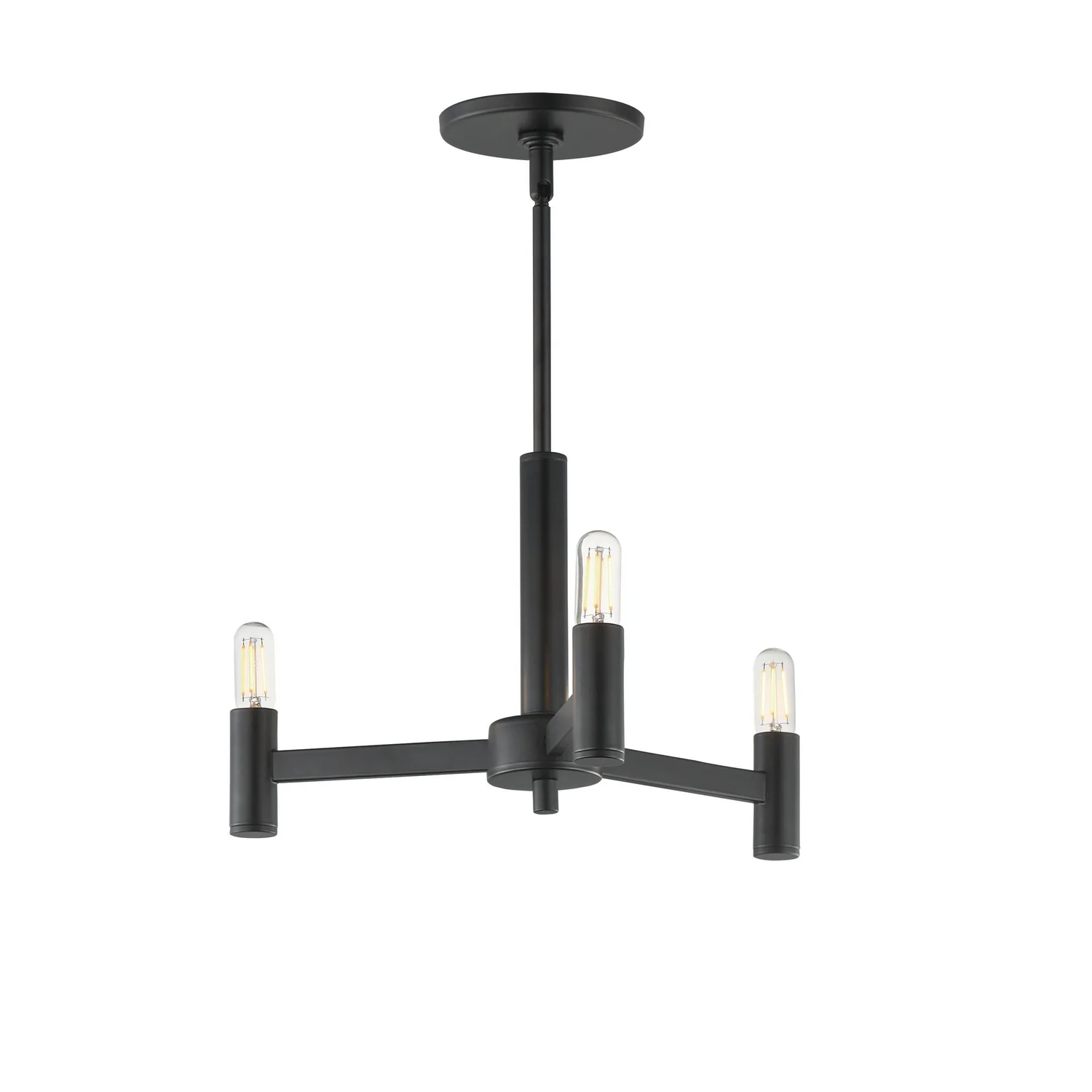 Emana Three Light Chandelier in Black