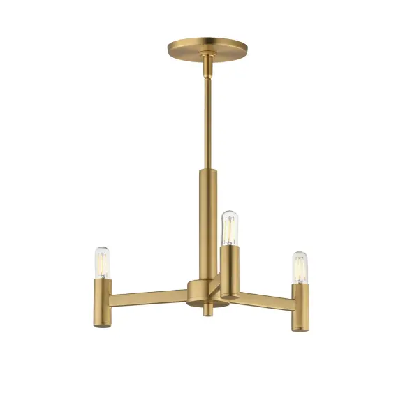 Emana 3-Light Chandelier in Natural Aged Brass