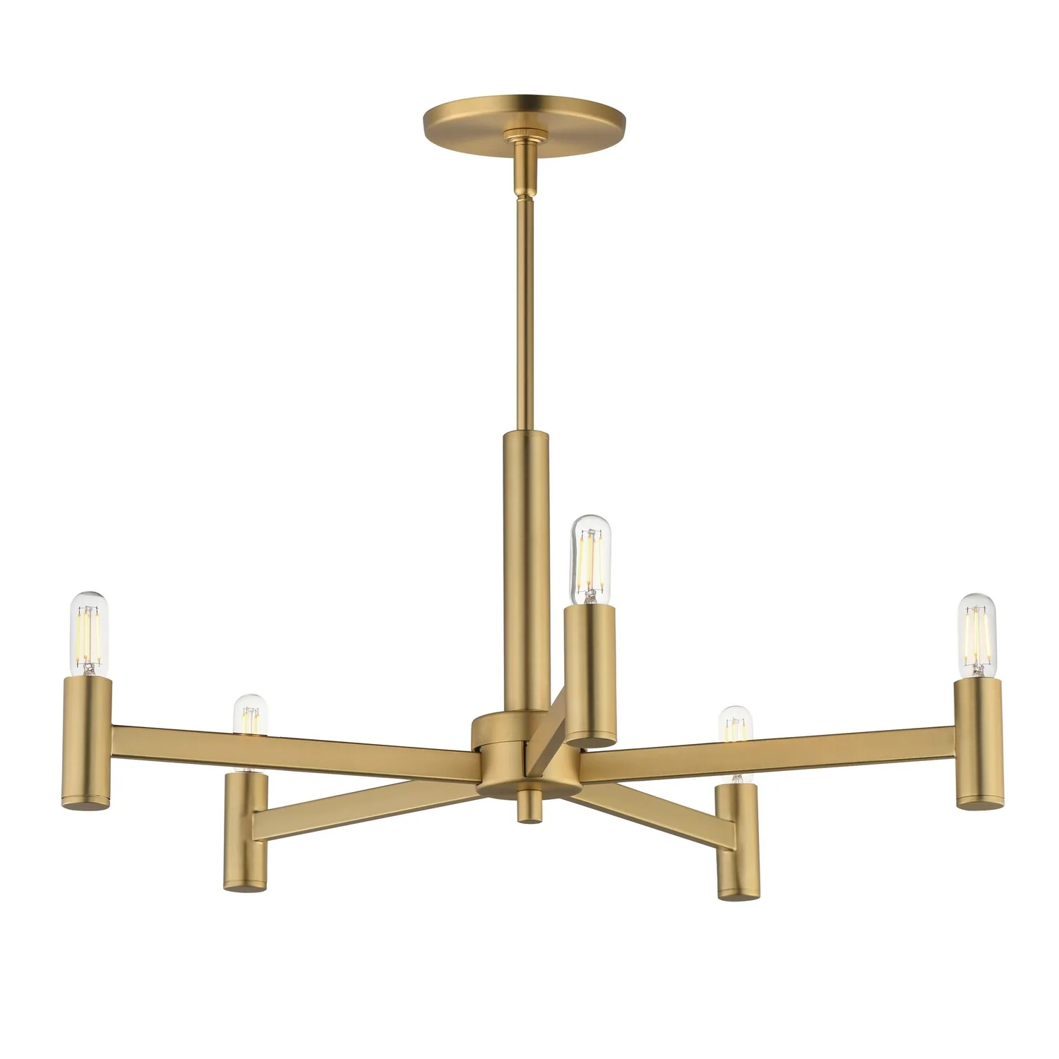 Emana Five Light Chandelier in Natural Aged Brass