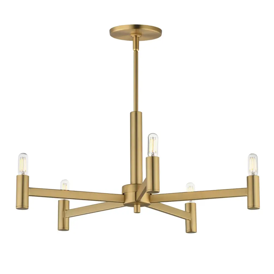 Emana 5-Light Chandelier in Natural Aged Brass