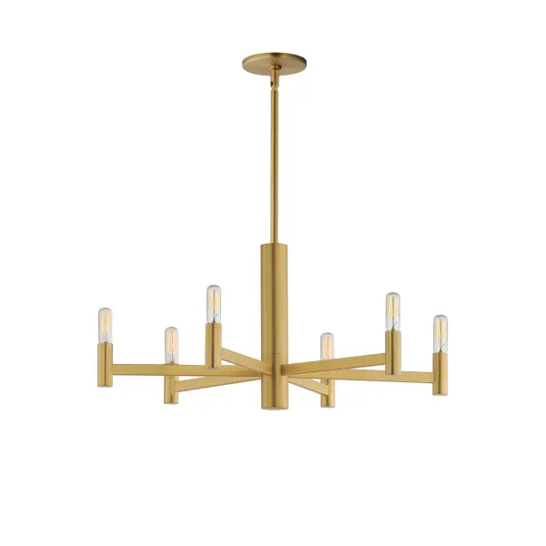 Emana 6-Light Chandelier in Natural Aged Brass - Image 1