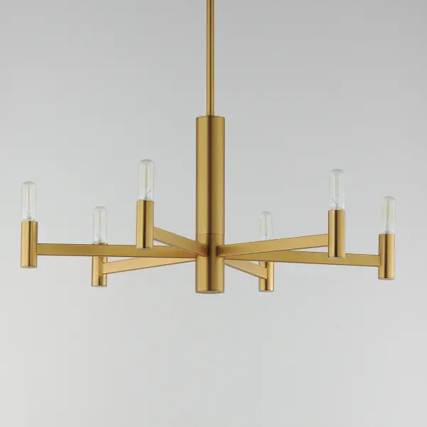 Emana 6-Light Chandelier in Natural Aged Brass - Image 2