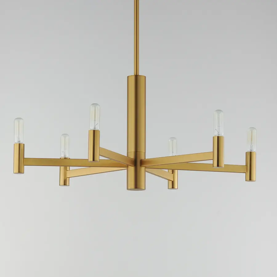 Emana 6-Light Chandelier in Natural Aged Brass - Image 2