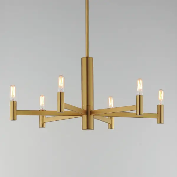 Emana 6-Light Chandelier in Natural Aged Brass - Image 3