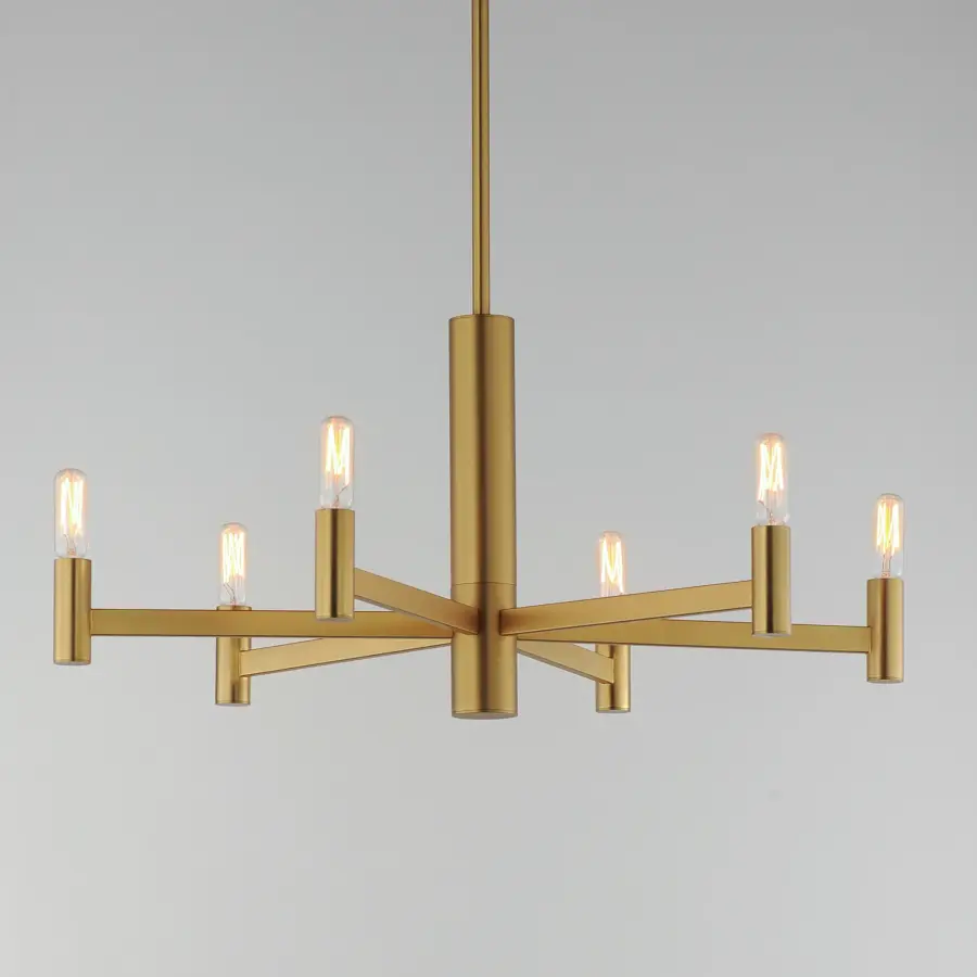 Emana 6-Light Chandelier in Natural Aged Brass - Image 3