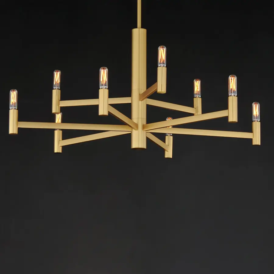 Emana 9-Light Chandelier in Natural Aged Brass - Image 4