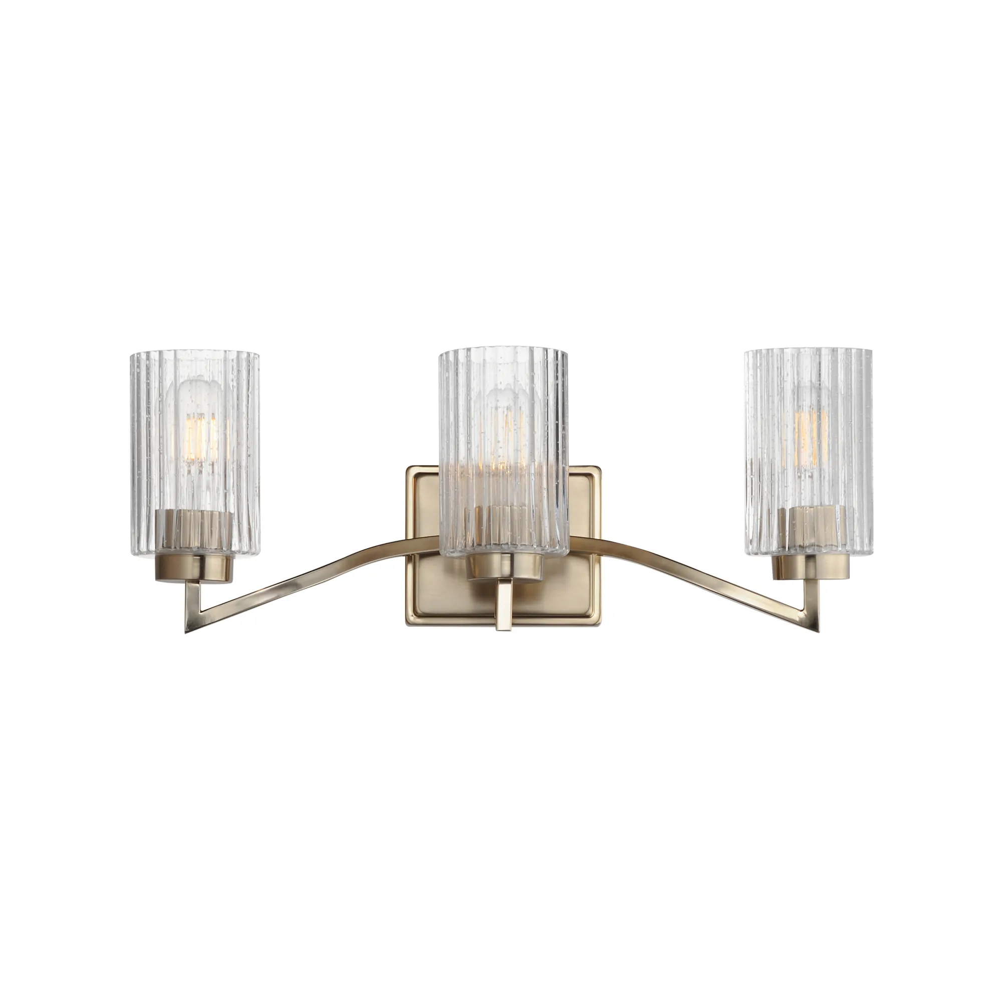 Rigata Three Light Bath Vanity in Satin Champagne