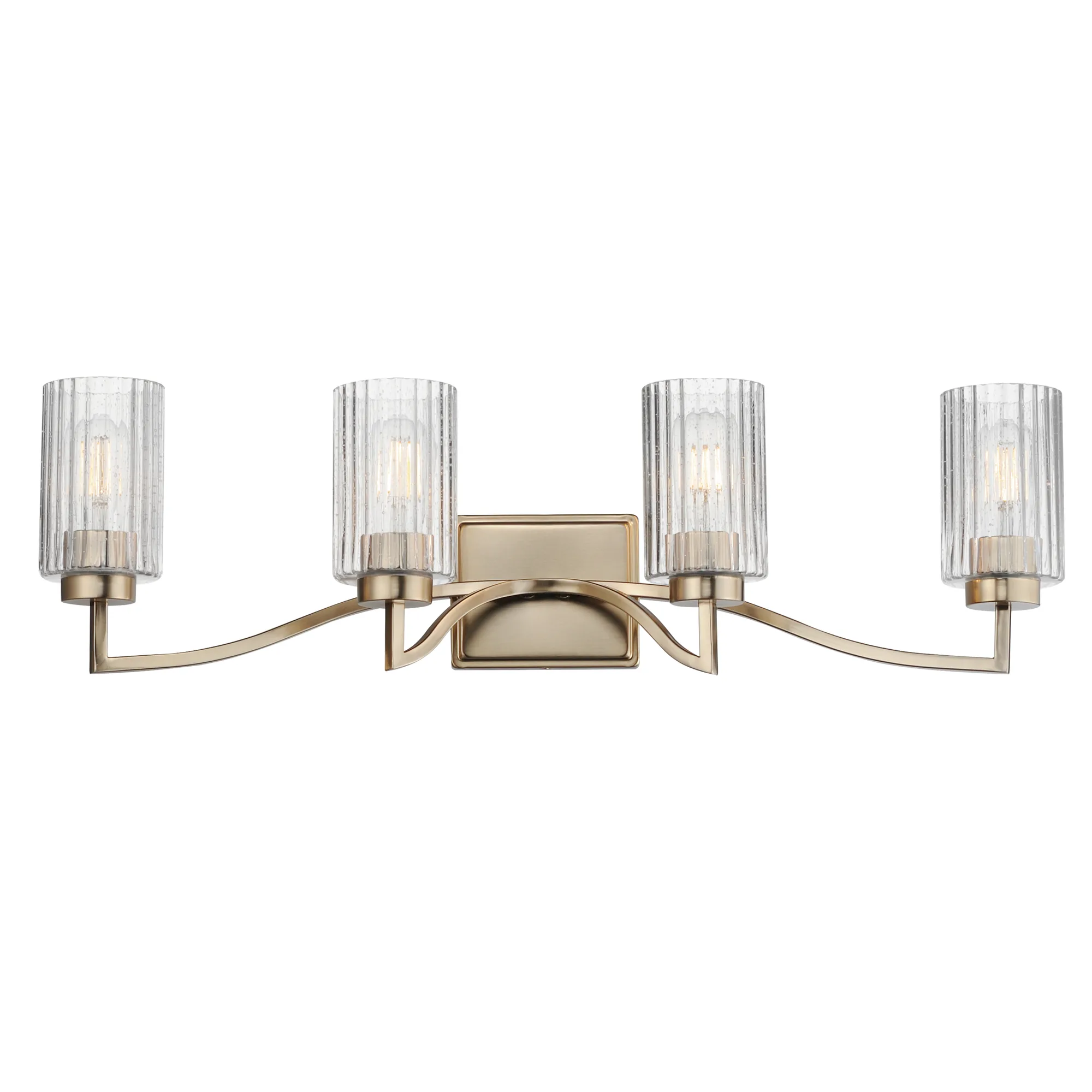 Rigata Four Light Bath Vanity in Satin Champagne