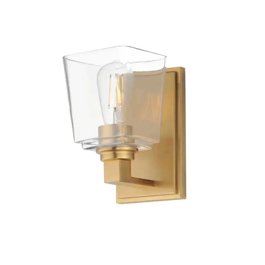 Cubos One Light Wall Sconce in Natural Aged Brass - Image 1