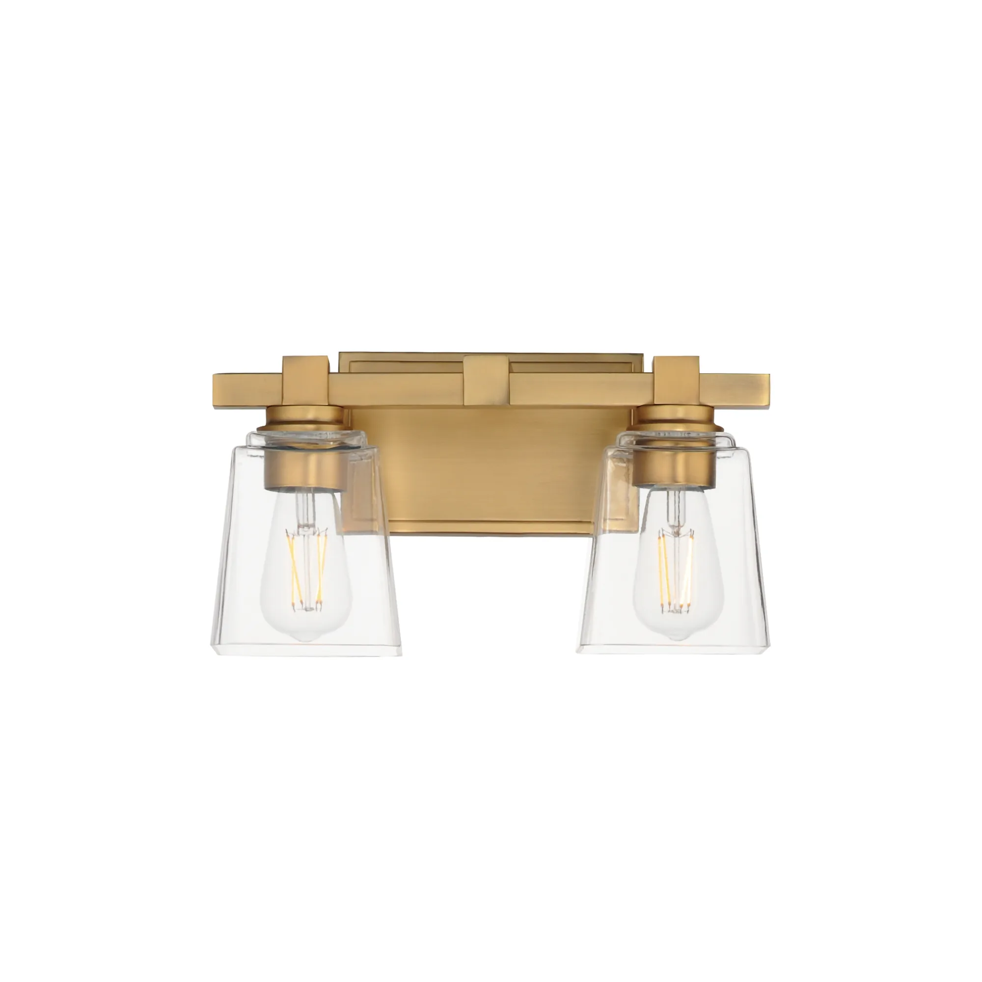 Cubos Two Light Wall Sconce in Natural Aged Brass