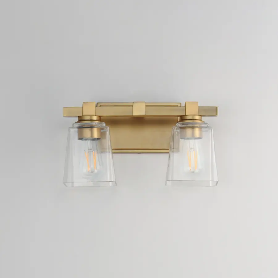 Cubos Two Light Wall Sconce in Natural Aged Brass - Image 2