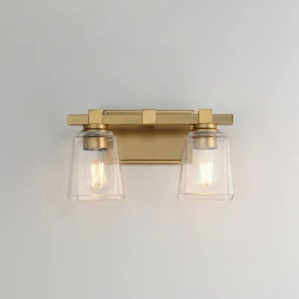 Cubos Two Light Wall Sconce in Natural Aged Brass - Image 3