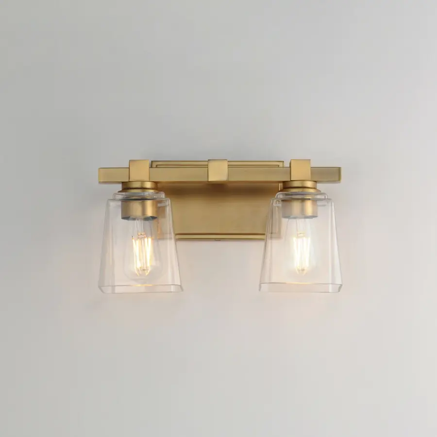 Cubos Two Light Wall Sconce in Natural Aged Brass - Image 3