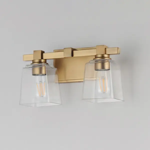 Cubos Two Light Wall Sconce in Natural Aged Brass - Image 4