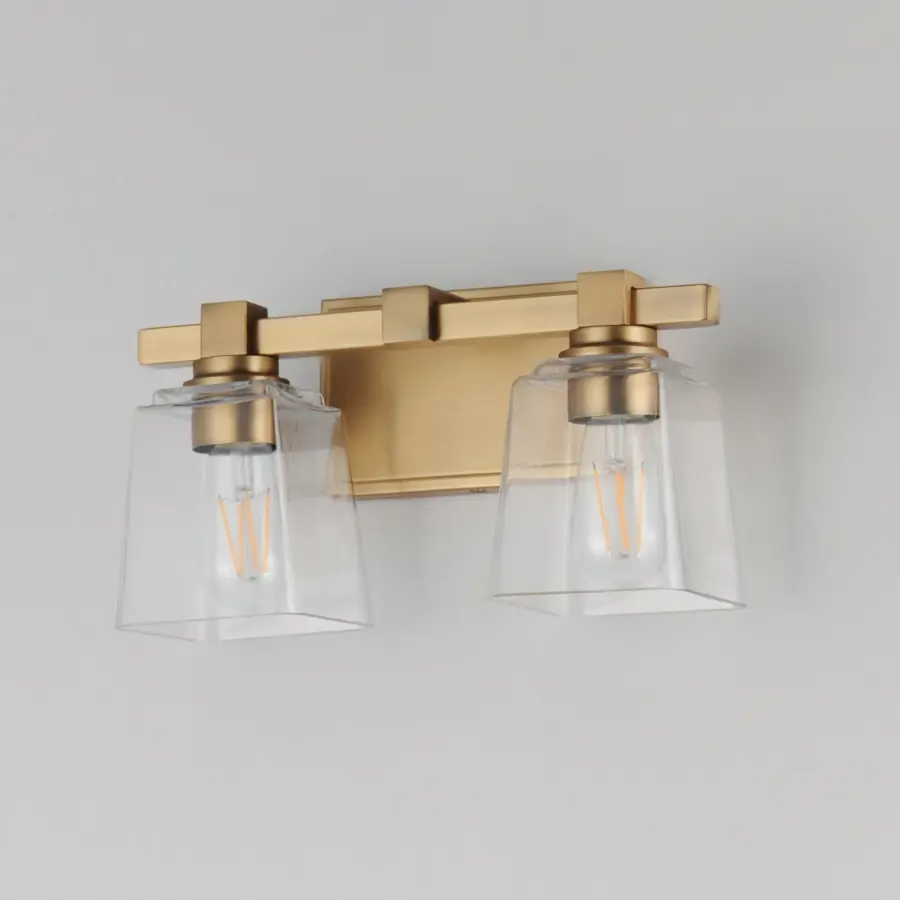 Cubos Two Light Wall Sconce in Natural Aged Brass - Image 4